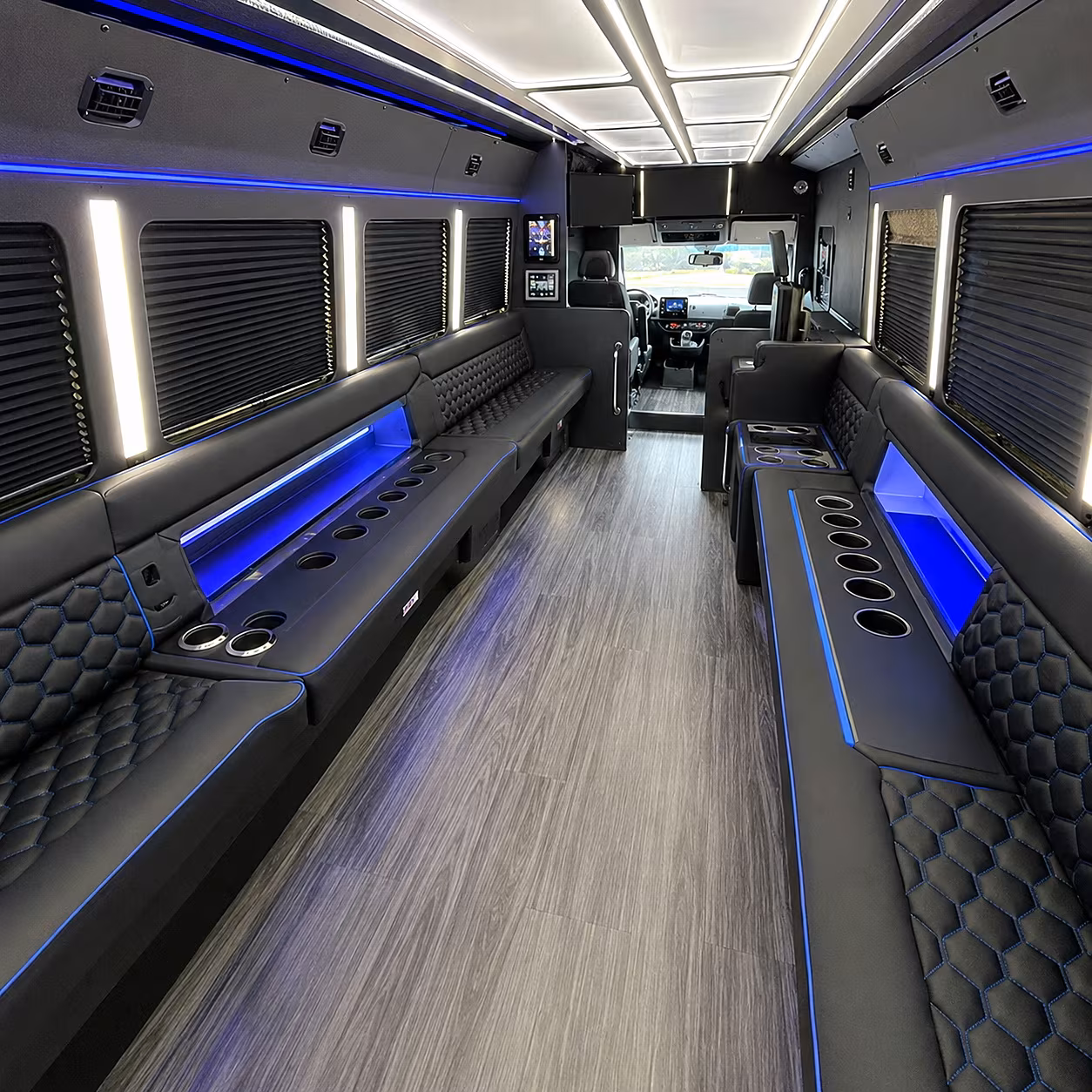 Fontana Prom & Homecoming Transportation party bus interior
