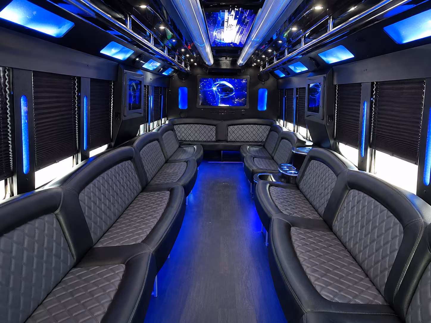 Fontana Prom & Homecoming Transportation party bus interior
