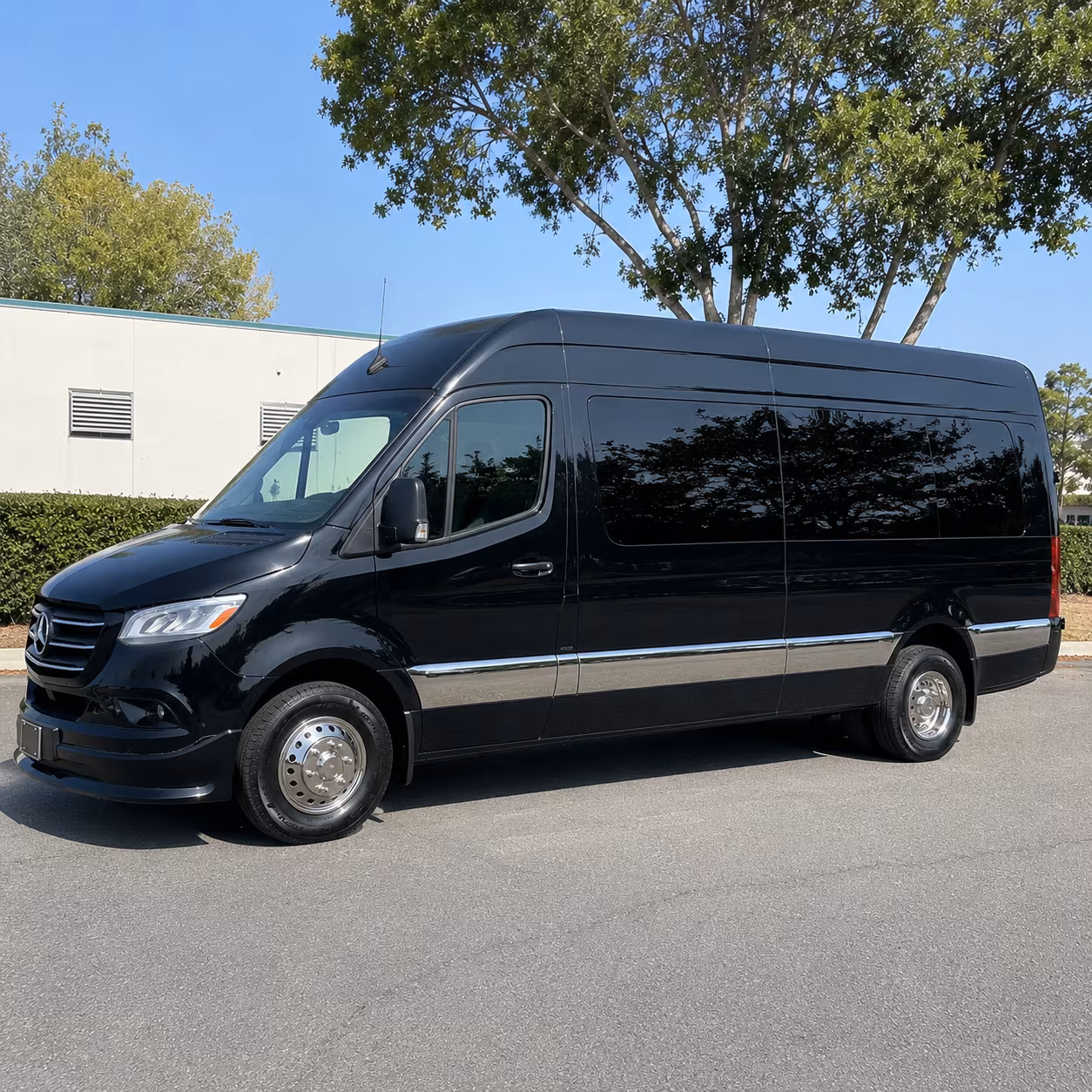 Fontana School Event Transportation party bus exterior
