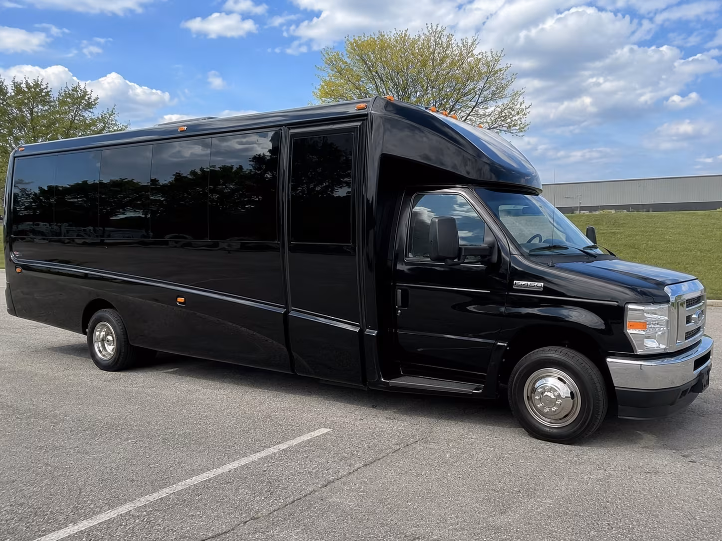 Fontana School Event Transportation party bus exterior