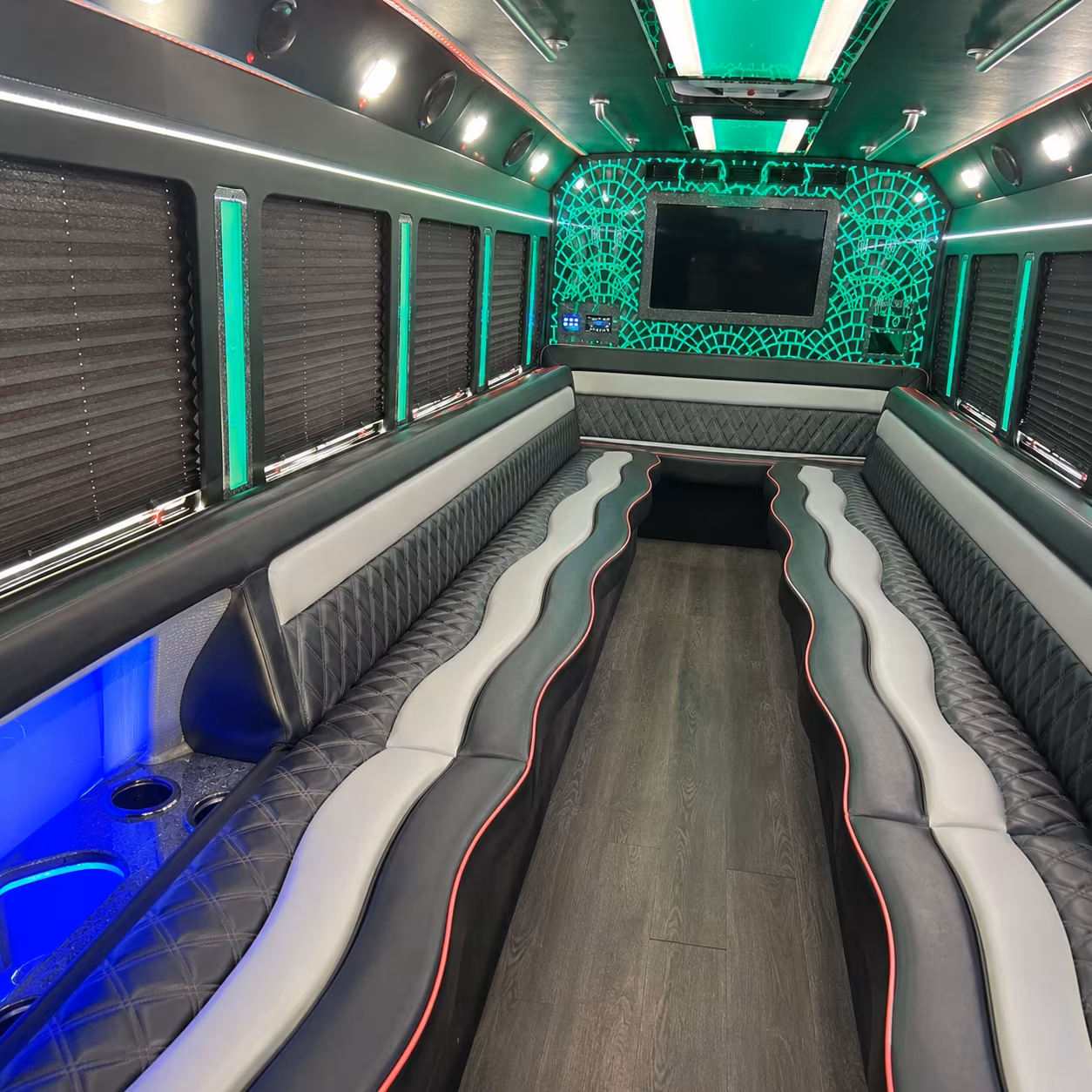 Fontana Sporting Event Transportation party bus interior