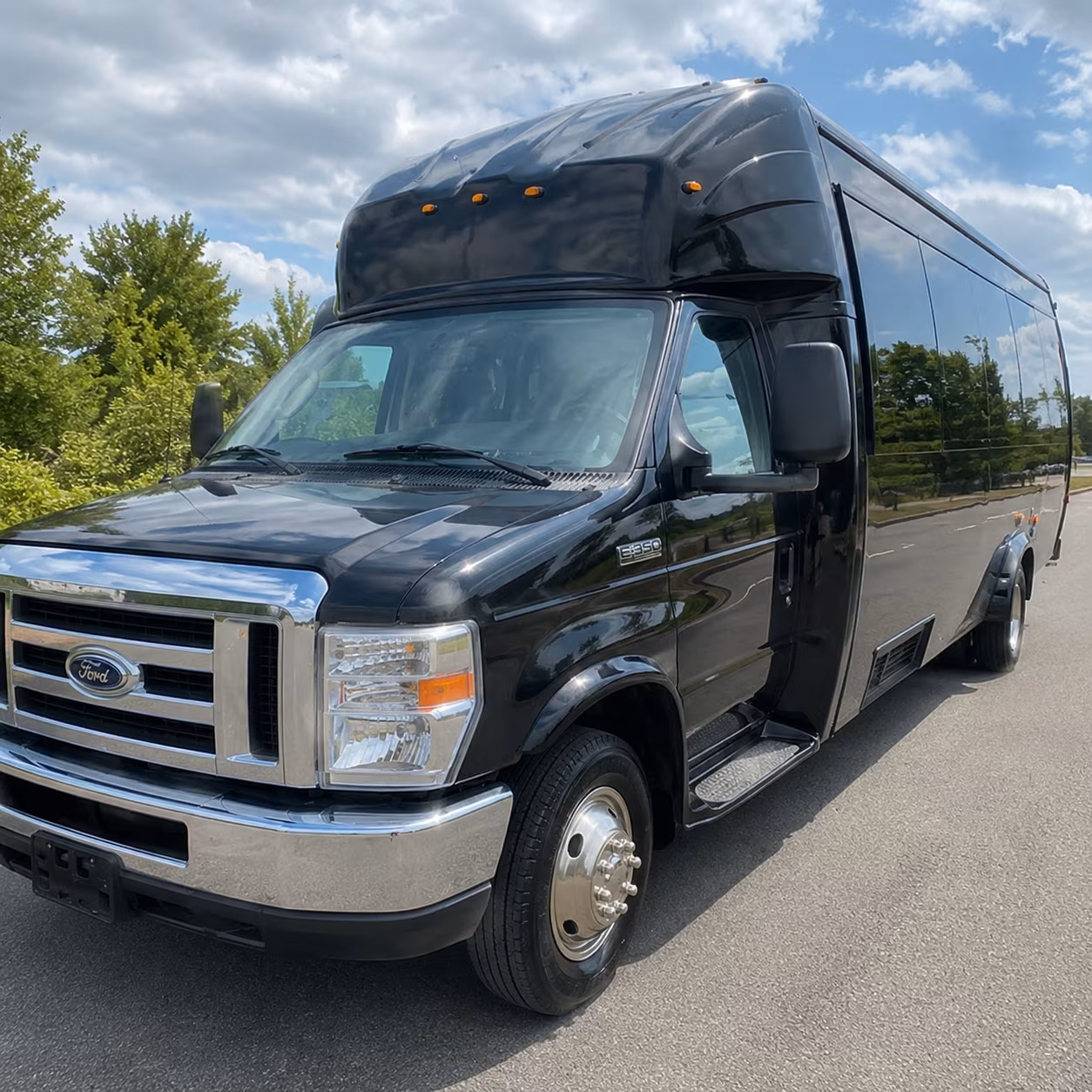 Fontana Wedding Transportation party bus exterior