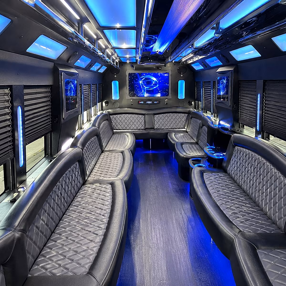 Fontana Winery Tour & Pub Crawl Transportation party bus interior